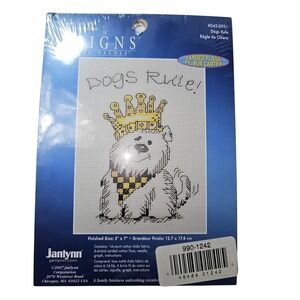 Janlynn Dogs Rule Counted Cross Stitch Kit 5x7 Dog Crown Picture 042-0051 New